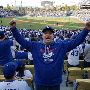 Majestic LA Dodgers Mens Postseason Hoodie Sz XL